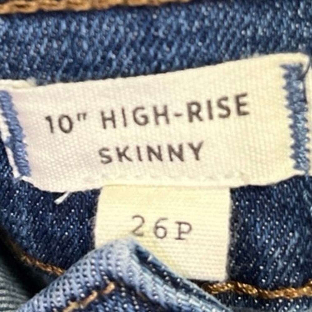 Madewell Blue 10" High Rise Skinny Button Fly Frayed Hem Crop Denim Jeans 26 - Picture 6 of 7